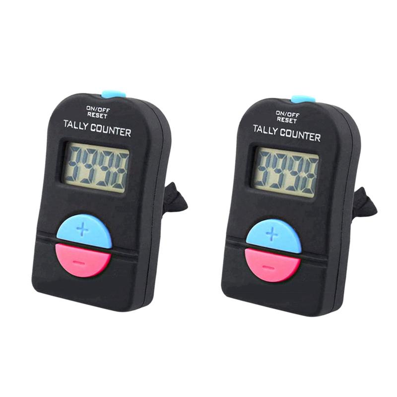 AA58 2 Pcs Digital Hand Tally Counter Electronic Add Subtract Manual Clicker Handheld Mechanical Number Click Counter China Mainland