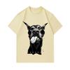 Men's 100% Cotton Short Sleeve O-Neck T-Shirt, Cute Tongue Out Doberman Dog Print Casual Comfortable Crew Neck Tee Top for Daily Wear