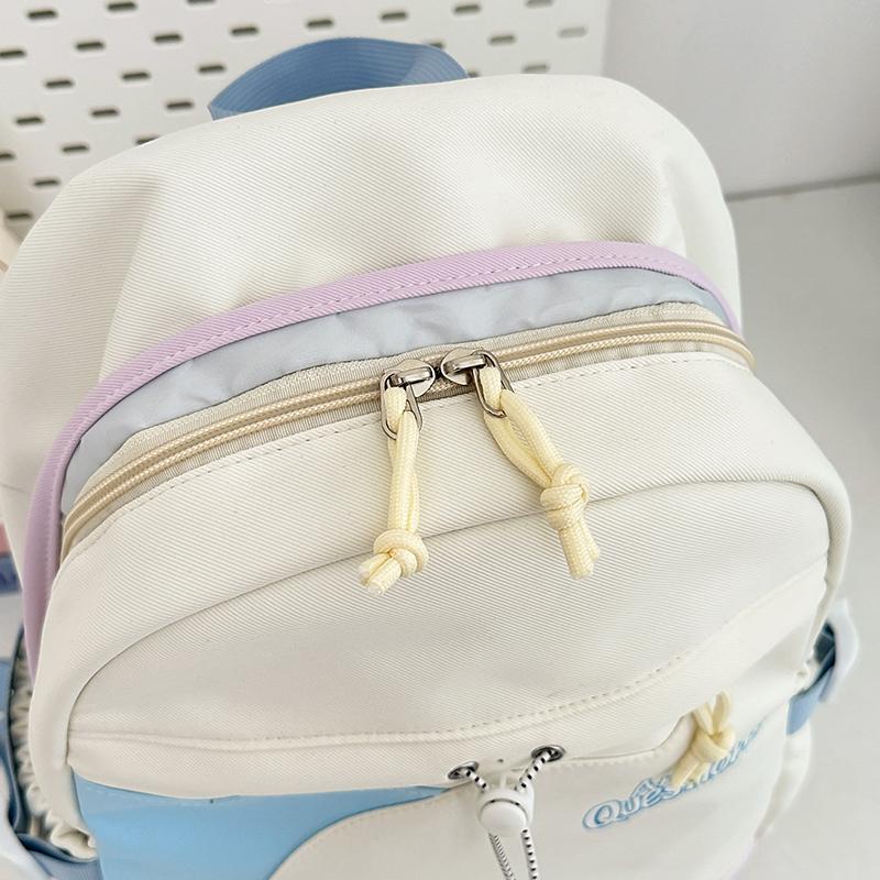 Sac d'école étudiant couleur contrastée Filles Sac à dos de campus Sac à dos pour ordinateur