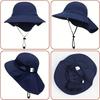 Children Sun Hat Breathable Mesh Sunshade Beach Cape Hat 3-8Years Quick Dry Neck Protection Hiking Travel Kid Bucket Hat