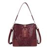 2026 New High-End Snake Pattern Bucket Bag for Women, Large Capacity Shoulder and Crossbody Bag, Versatile Soft Leather Commuter Bag for Women