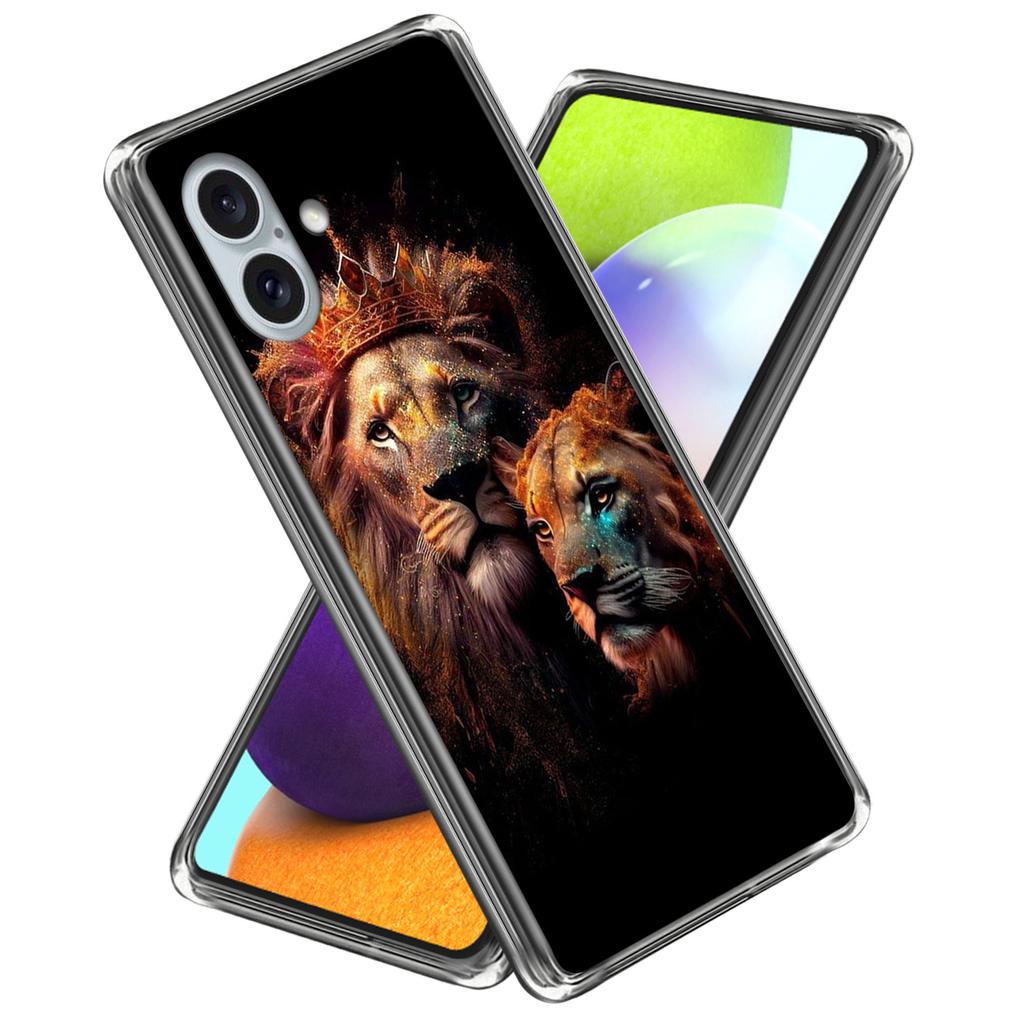 For iPhone 16 Plus Case Shock-Absorbent TPU Pattern Printed Phone Cover