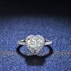 2 Carat D VVS GRA Certified Platinum Plated 925 Sterling Silver Moissanite Engagement Ring Women Heart Shape Classic Prong