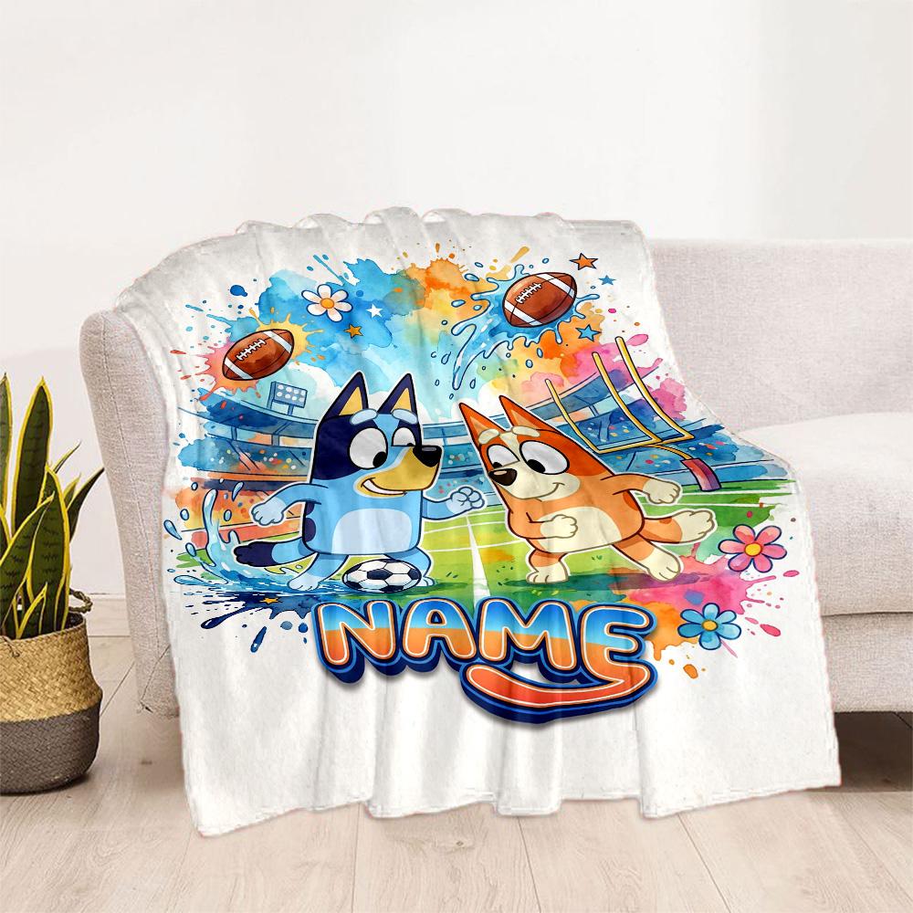 Football Fun Personalized Text Blanket Lightweight Customizable Blanket Warmthful Decor Suitable for Office Seaside Living Room Office Chair
