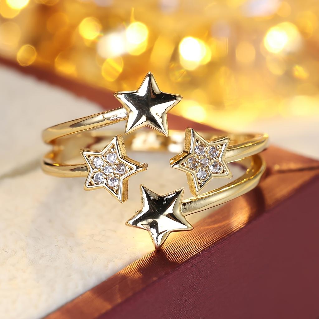 Korean-style New Star Open Ring, Sweet Starry Sky Pentagram Ring