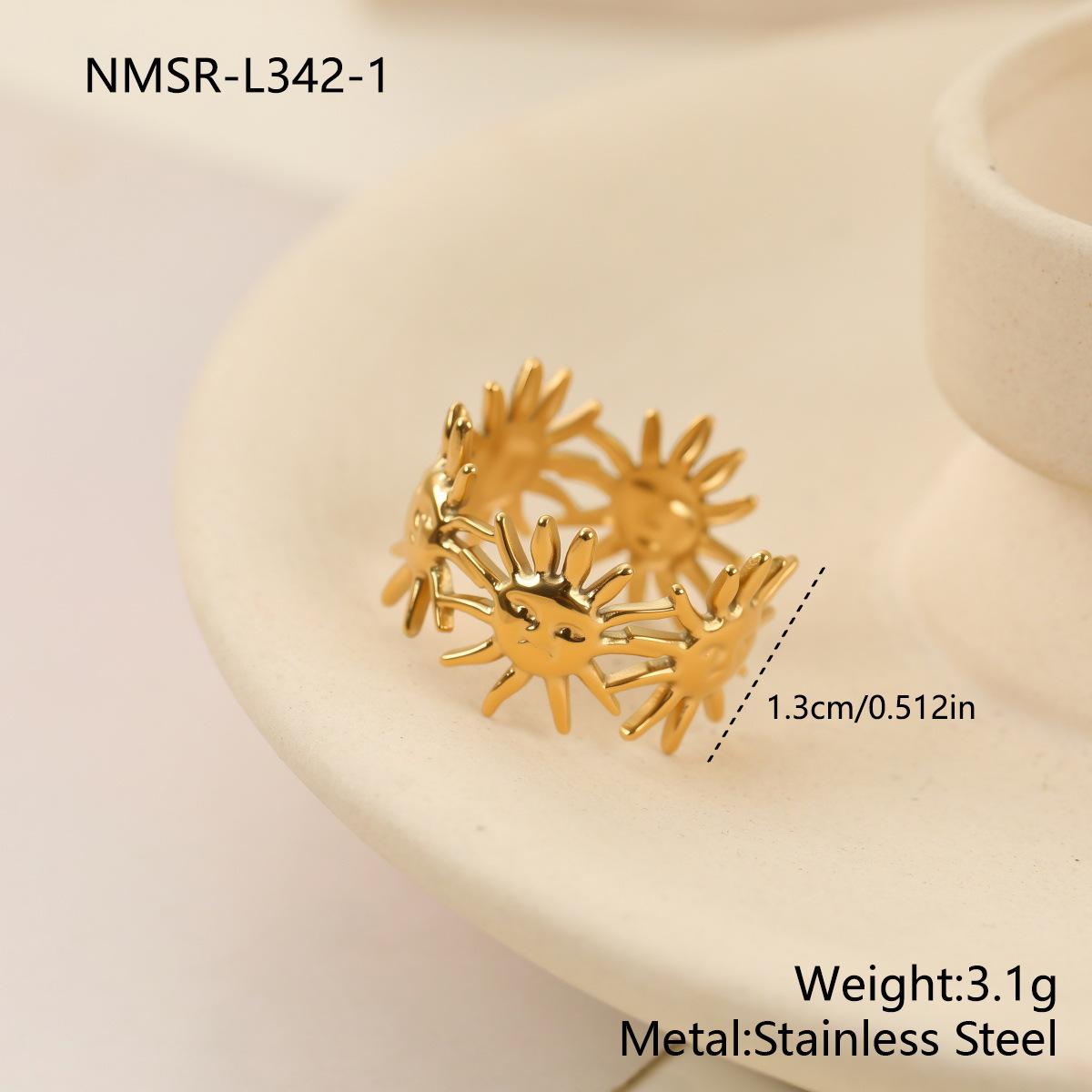 GEMCHIC Women s Stainless Steel European American Light Luxury Sunburst Multi-layer Open Ring, Geometric Design Advanced Sense Jewelry Wholesale