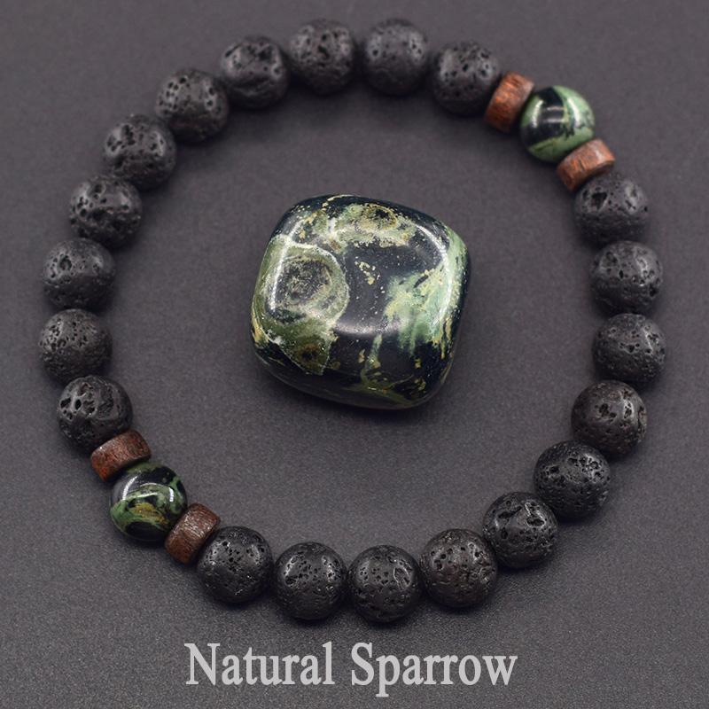 Natürliches gelbes Tigerauge-Perlenarmband für Männer und Frauen, schwarzes vulkanisches Lava-Armband, tibetisches Buddha-Armband, elastisches Seil, Paar-Steinarmband