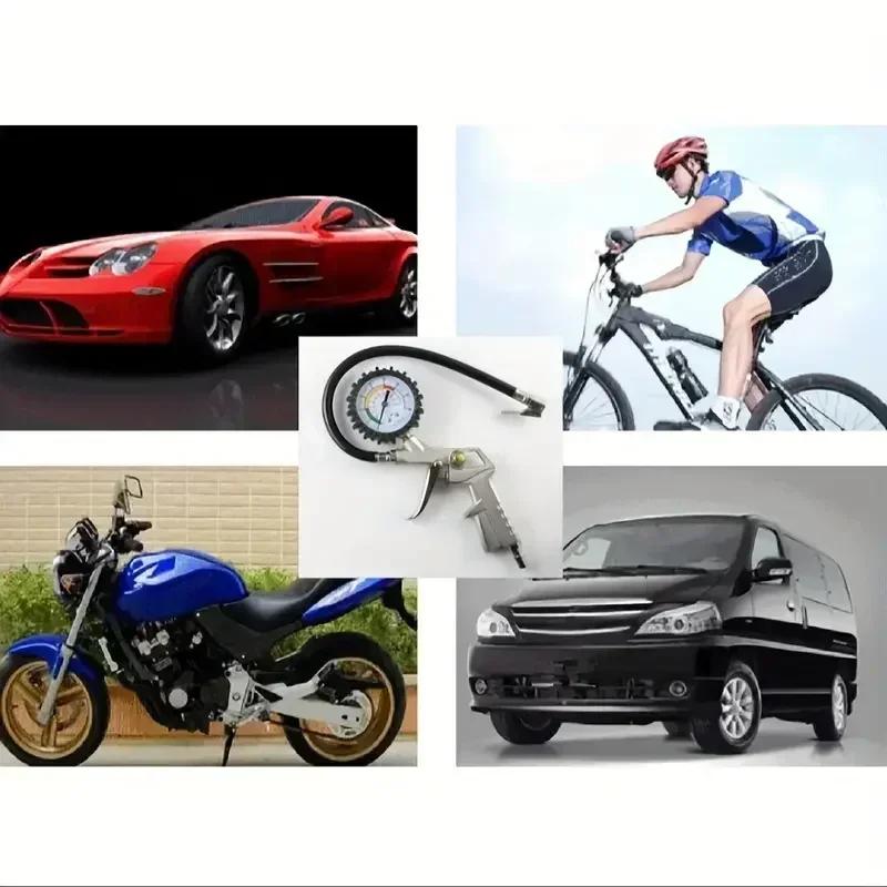 Tire Pressure Gauge Gun - Durable Inflator Pump Tool for Car Motorcycle SUV Air Compressor Repair