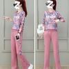 Casual sportswear set for women, autumn-winter Korean style, loose and fashionable, large size, stylish and eye-catching two-piece set
