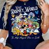 The Disney Mickey Family Graphics Print Tshirt For Women Summer New Short Sleeve Cotton Tees Casual Streetwear Couple Tops