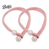 Wall Damage Free Curtain Holders 1 Pair Tiebacks for Drapes, Adjustable Rope Tie Backs, Faux No Drill Buckles Pearls Cord Buckle Holder Home