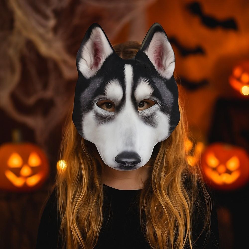 Party Props Halloween Werewolf Mask Wolf Animal Half Face Mask Creative Tiger EVA Mask  Masquerade