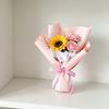 Mini Fake Sunflower Bouquet Handcrafted Artificial Soap Carnation Rose Floral Decoration Valentine's Day Anniversary Birthday Gift for Women Wife