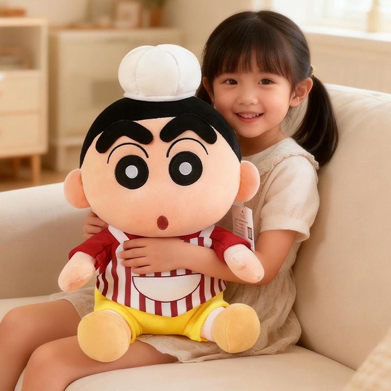 Süßes Crayon Shin-chan Plüschtier Koch Maler Cosplay Kuscheltier Puppe Weiches Cartoon Plüschtier Figur Sammlung Geschenk für Kinder