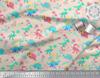 Soimoi Black Japan Crepe Satin Fabric Aster Flower & Dinosaur Kids Print Fabric by Metre 42 Inch