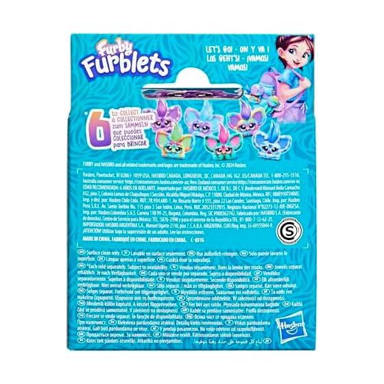 Hasbro Furby Fur Bullets Hip Bop Mini Friend Over 45 Sounds, Furby Language Electric Plush Toy for Boys and Girls Ages 6 and Up, Pink and Purple