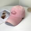 Street hole soft top baseball cap male and female couples students spring and summer sunshade fashion letter embroidered cap