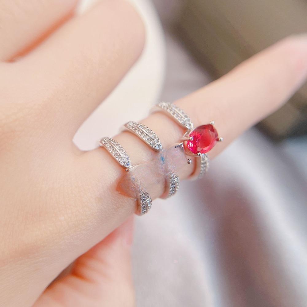 Open Ring London Blue Topaz Pink Tourmaline Gemstone Queen Star Light Adjustable Fashion Jewelry opening adjustable