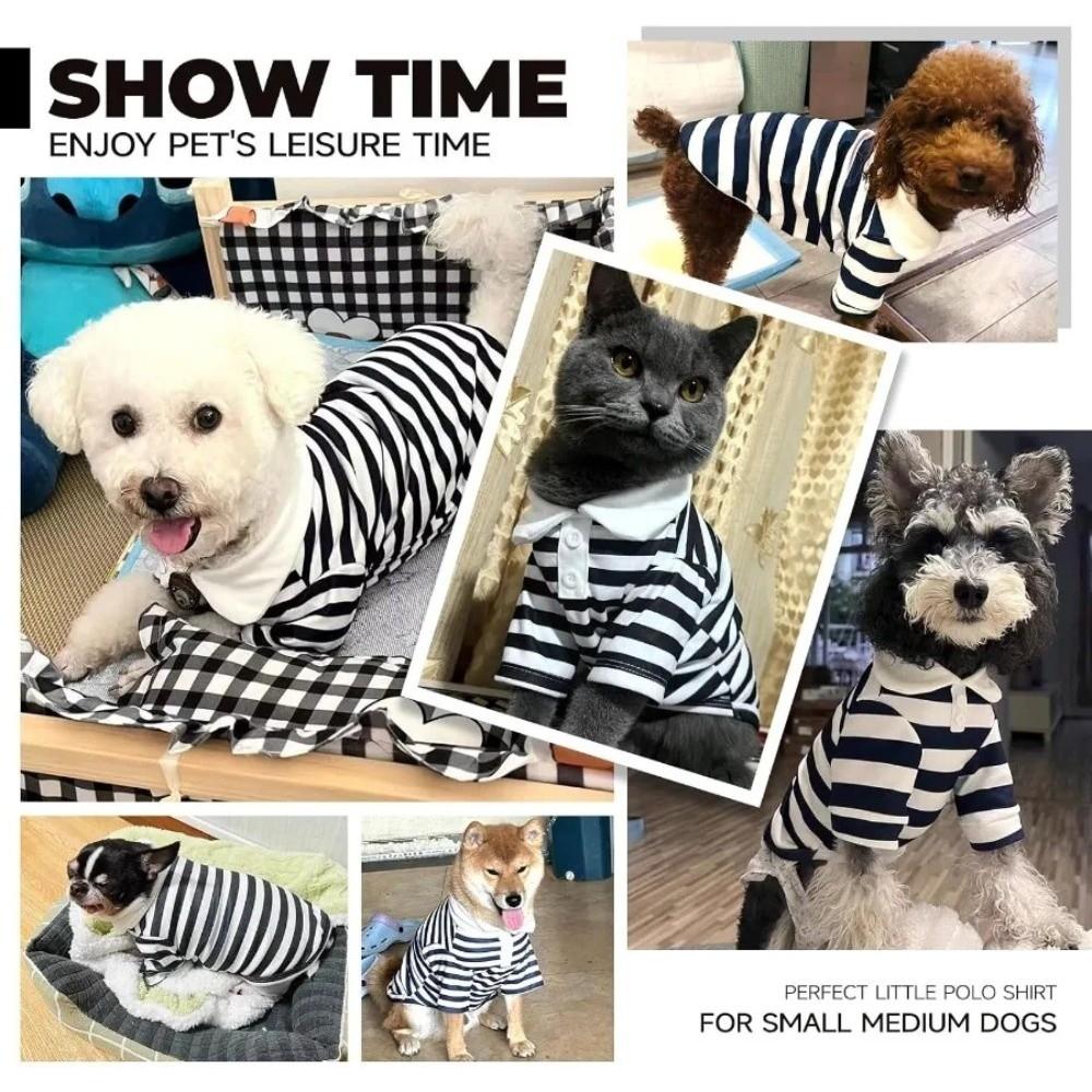Breathable Dog Striped Shirt Comfortable Cat Vest Pet Outfits Dog Thin Shirt  for Puppy Dogs Cats