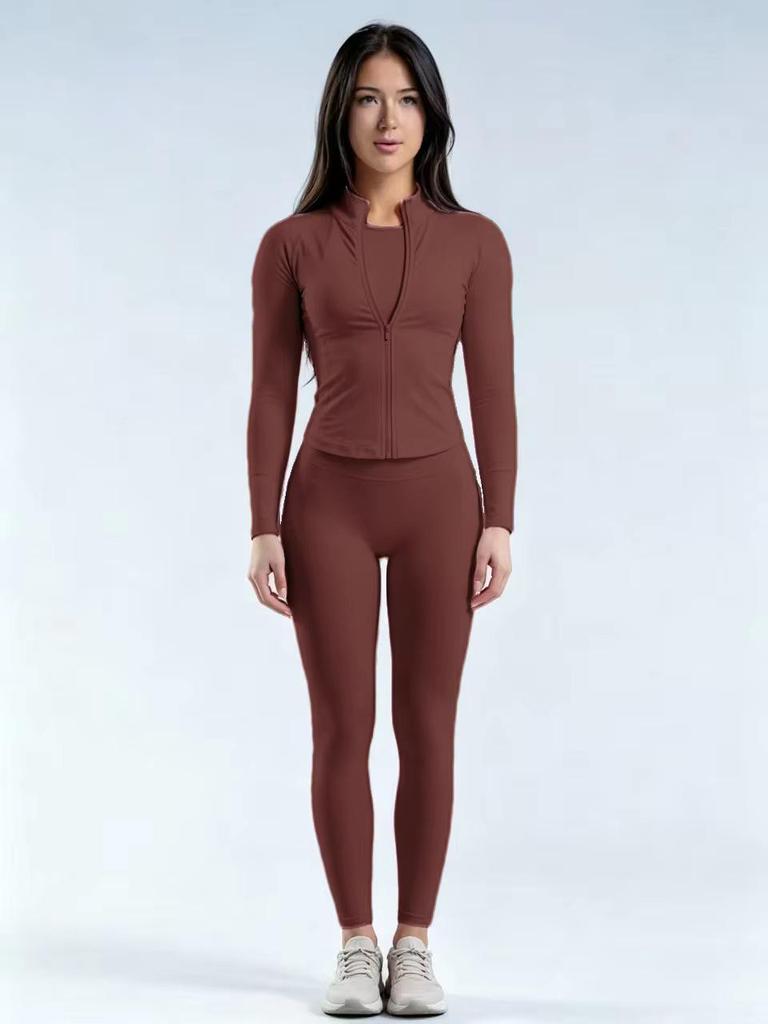 Hohe Taille Schlanke Passform Po-Hebend Yoga und Laufen Zweiteiliges Set