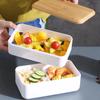 Wood Grain Lunch Box Large Volume Double Layer Sealed Leak-proof Microwave Oven Bento Box Handy Food Storage Container
