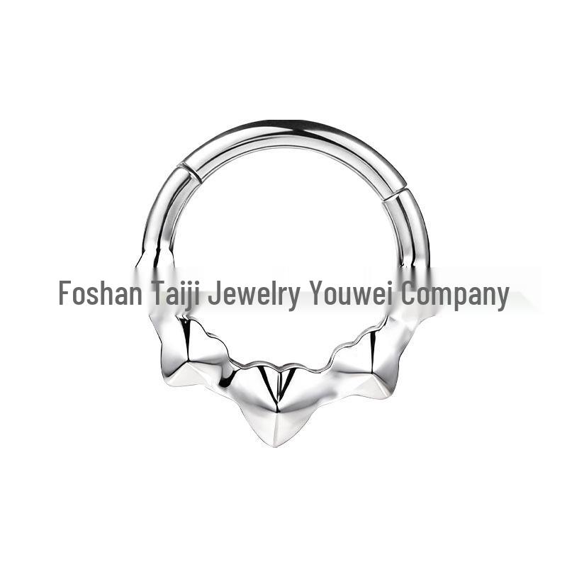 F136 Titanium Alloy Rhinestone Septum Ring & Ear Bone Stud Jewelry 1.2*8mm