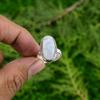 Mothers day Sale 925 Silver Oval Natural Rainbow Moonstone Art Deco Bezel Ring