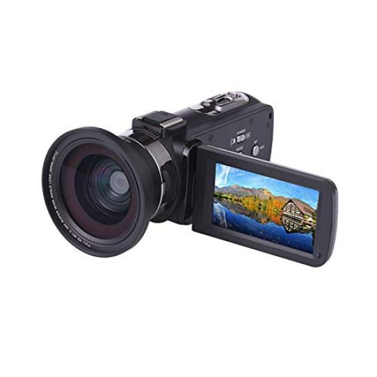 Dovhmoh Professional 37mm Macro 72mm Wide Angle Lens for Full HD 4K Camcorder + 0.39X