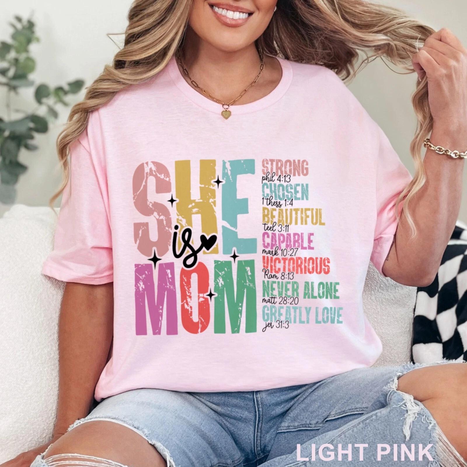 She Is Mom Shirt, Retro Mother Shirt, Blessed Mom Tee, 202839 2XL