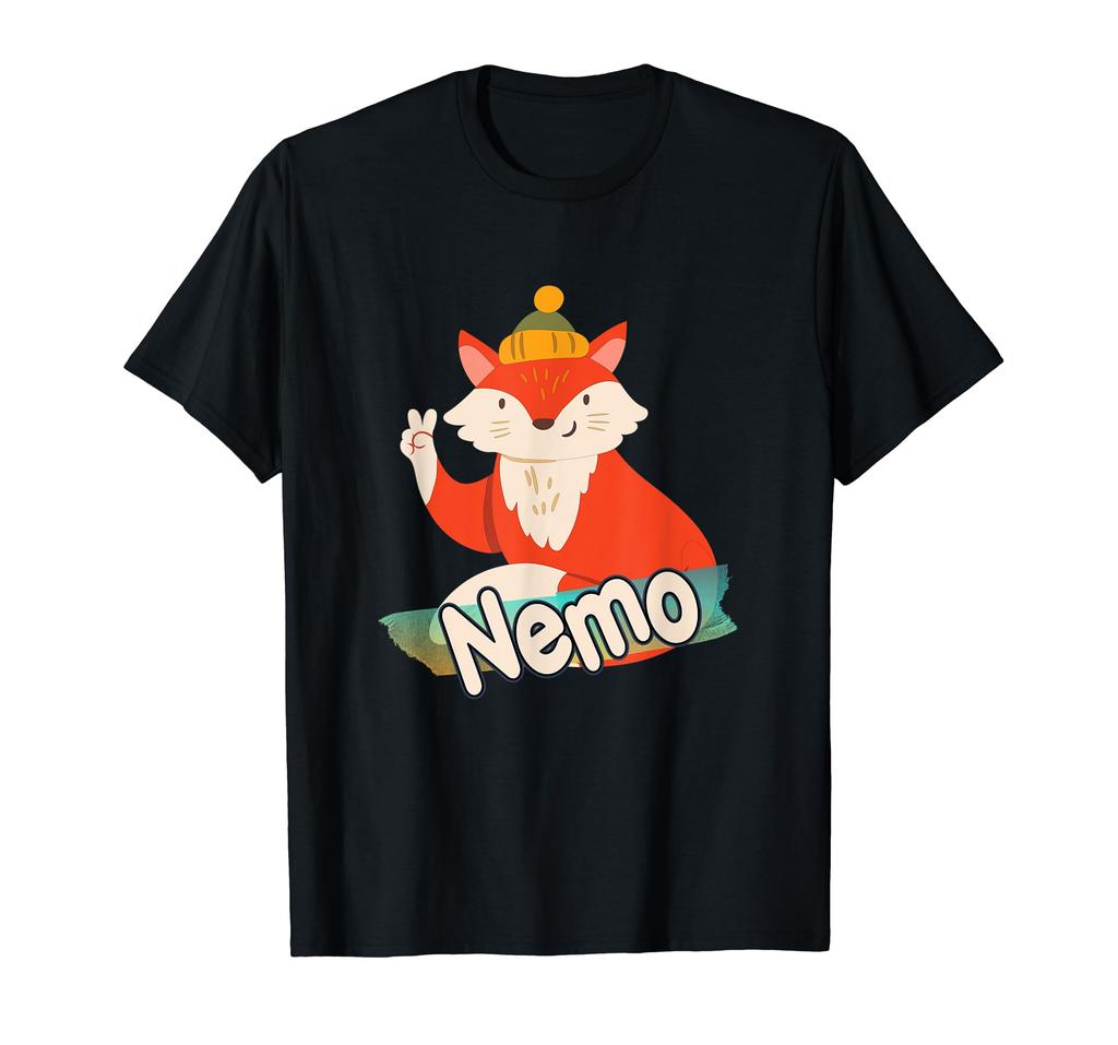 NEMO - Cute Boy Name with Cool Fox T-shirt