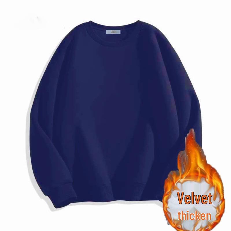 Unisex Thickened Loose Sweatshirt: 2024 Trendy European/American Oversized Autumn/Winter Outerwear