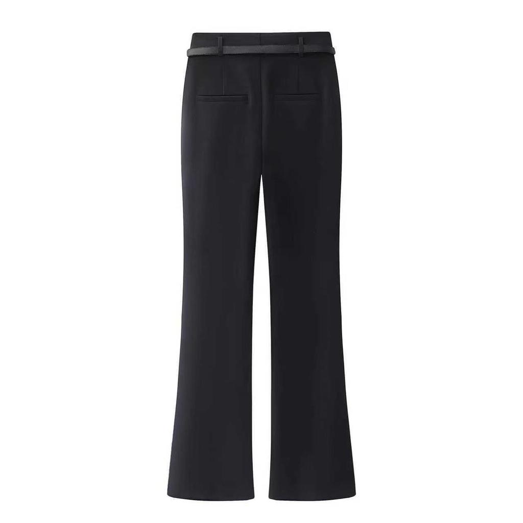 In Stock: Women's 2026 Spring Slimming Micro Flare Belted Pants BR311110
