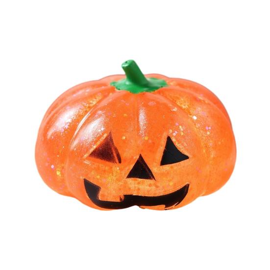 Pumpkin Head Fidget Toy Halloween Glitter Stress Ball Squeeze for Adults Relief Creepy Party Favors Soft Squeezable