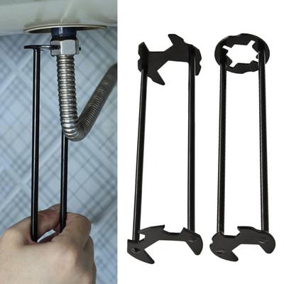 2 Stück Multifunktions-Waschbeckenschlüssel 360-Grad-Drehung Badezimmer Heimarmaturen Rohrwartung