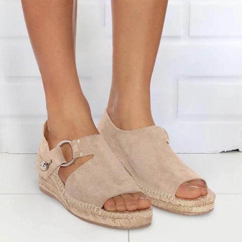 Womens Beach Summer Sandals Platform Espadrille Shoes Thick Bottom Fish Mouth