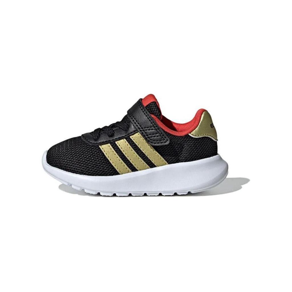 Adidas Neo Lite Racer 3.0 Synthetic Leather Fabric Comfortable Non-Slip Wear-Resistant Low-Top Walking Shoes Baby Shoes Black Gold Red IG8957