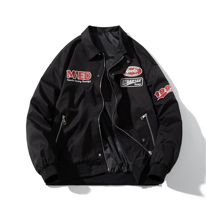 

Осень и Зима Американский Ретро Хай Стрит Куртка Пилот Утепленная Бейсбольная Хлопковая Куртка Мужская и Женская Лацкан Рабочая Куртка M