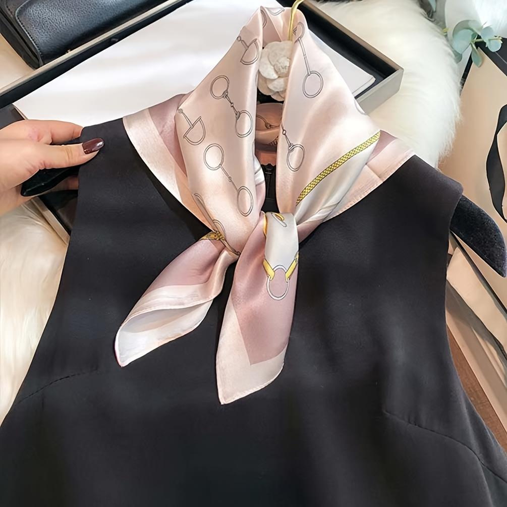 Luxury 100% Pure Silk Square Scarf Elegant Geometry Neckerchief Bandana Headband Pocket Square Soft Bag Accessory For Women Gift
