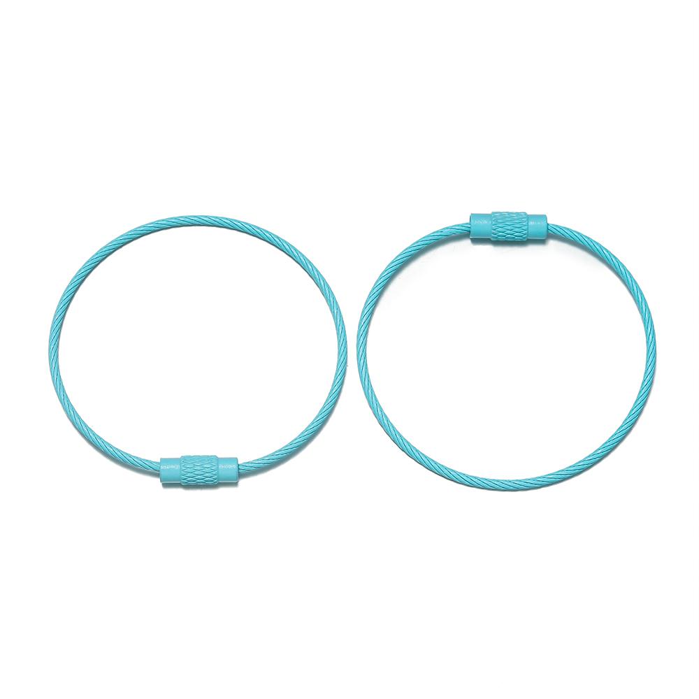 10pcs/Lot Colorful Iron Wire Keychain Cable Loop Screw Lock Rope Key Holder Keyring Key Chain Rings for Jewelry Making Supplies