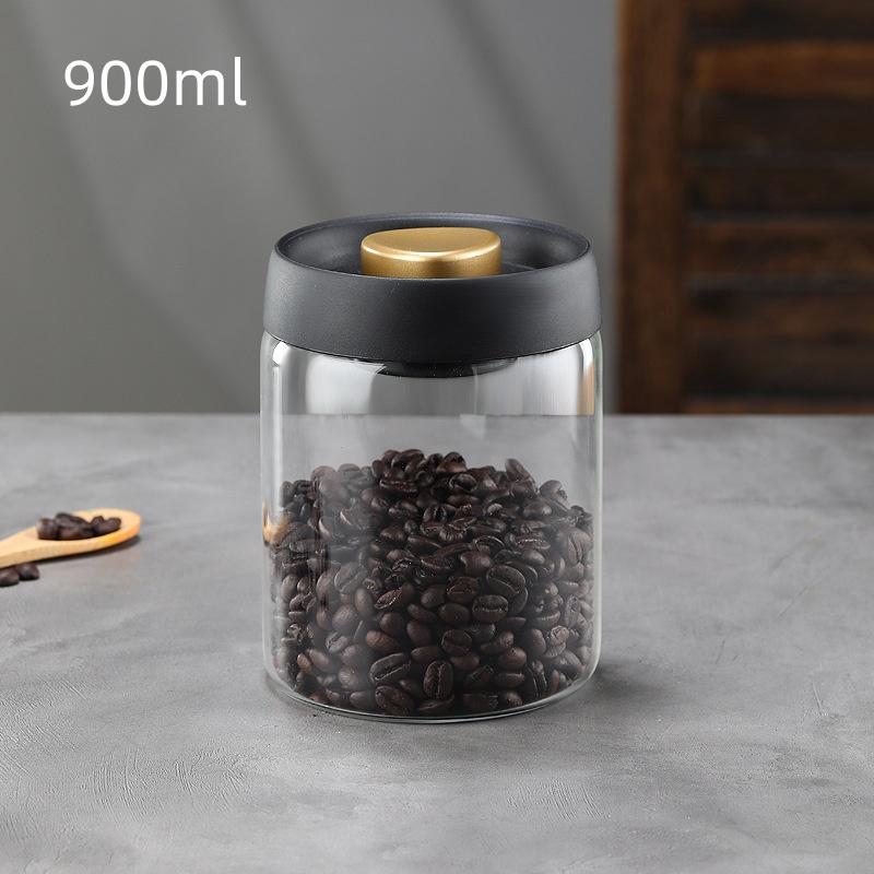 Coffee Jar Manual Vacuum Moisture Proproof Storage Jar Kitchen High Borosilicate Glass Tea Jar Coffee Bean Storage Sealed Jar