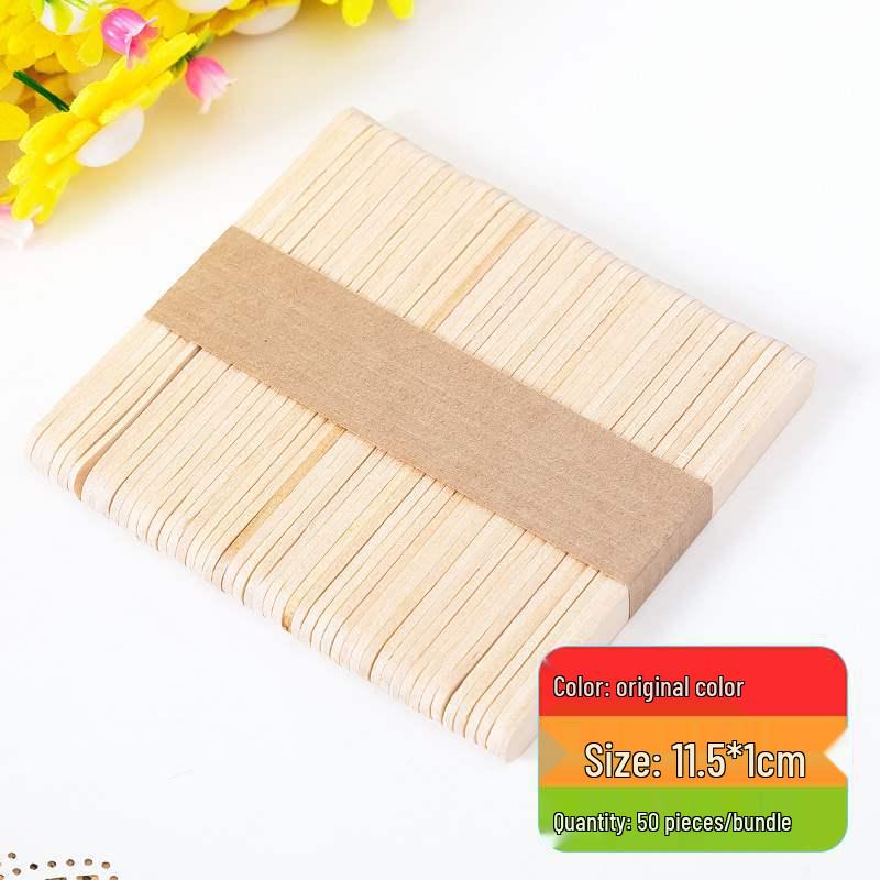Colored Wooden Popsicle Sticks for DIY Crafts - Ideal for Kindergarten Projects and Handmade Creations.
