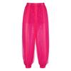 Womens Semi Sheer Chiffon Pants Sequined Dot Design Elastic Waist Belly Dance Performance Trousers