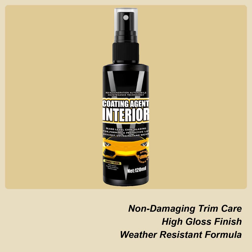 Interior Detailer Spray 120ml Quick All Purpose Liquid Cleaning Supplies Car Seat Cleaner For Truck Dashboards Door Frames Door