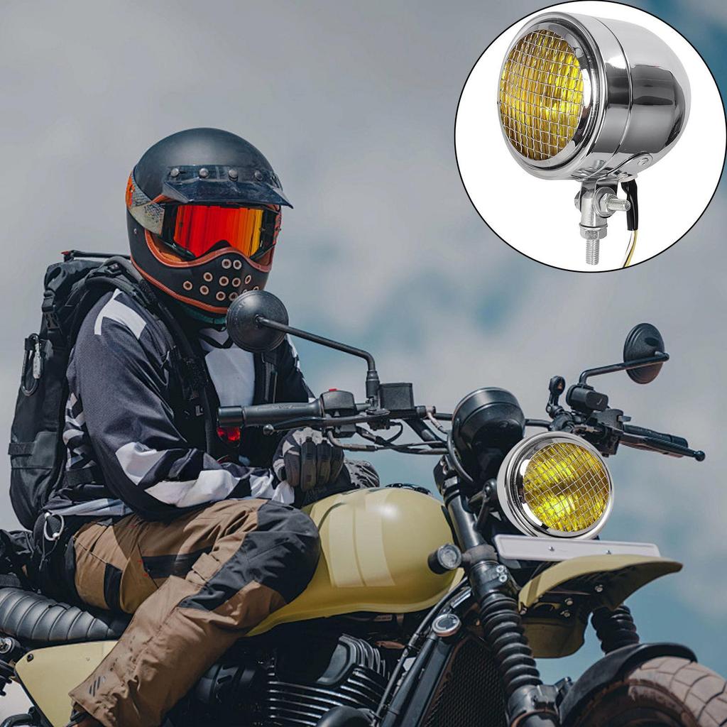Motorcycle Headlight Assembly Dust Proof Alloy Shell Lamp Bright Motorcycle Headlamp For Bike Riding Night Driving Outdoor