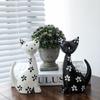 2 pièces Sculpture d'Animal Moderne Miniatures Minimalistes Figurine Ornement de Bureau Statue de Chat Meuble TV