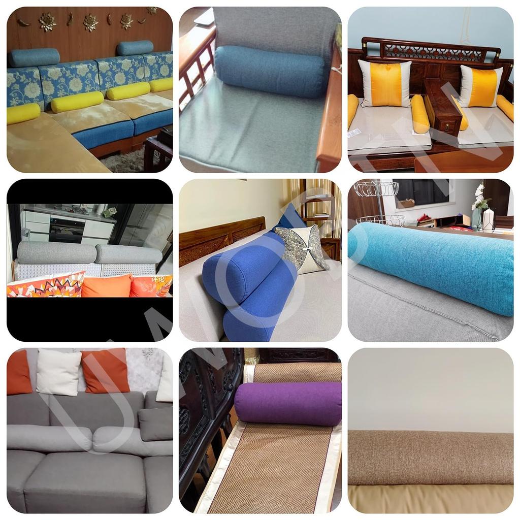 Soft Linen Cylindrical Bolster Pillow 15 X 45 Cm Neck Roll Support Cushion Removable Cover for Daybed Couch Chair Car Sofa Bed Sleeping
