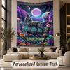 Wolf Fox (117) Theme Personalized Tapestry Custom Name Text Wall Hanging Tapestry Home Background Decoration