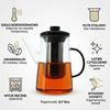 GLASS JUG TEA INFuser 0.7L TRANSPARENT WITH FILTER Ø10.6 CM