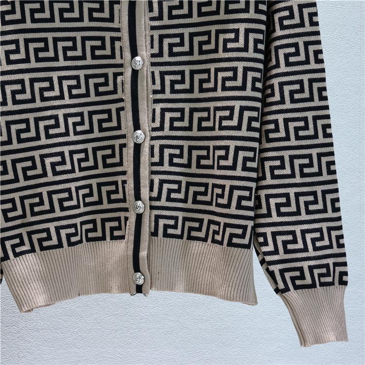 Women's Autumn/Winter Jacquard Knit Cardigan, Vest, and Wide-Leg Pants Set