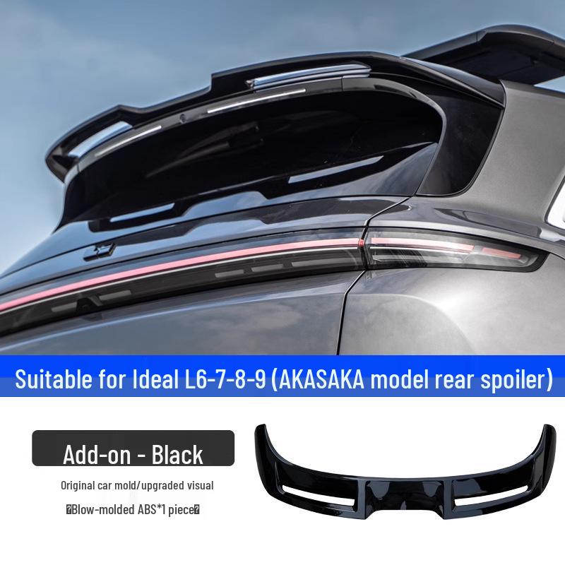 Upgrade Li Auto L6/L7/L8/L9 with Black Warrior MC sports rear and top wing kit, no drilling needed.